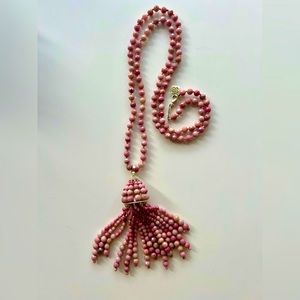 KENDRA SCOTT Rhodonite Tassel Pendant Necklace